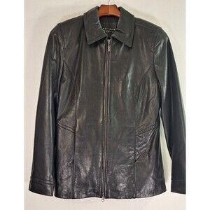 MADISON STUDIO Genuine Leather Jacket Women's Sz M Mob Wife Biker Grunge Gothic